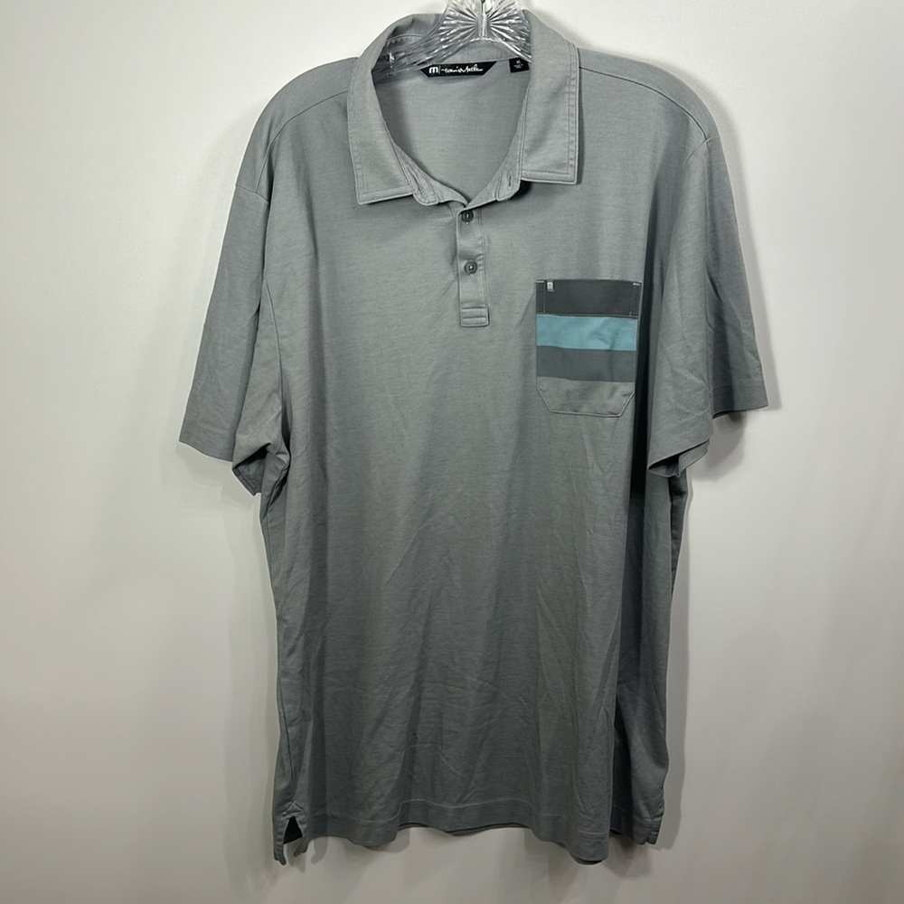 Travis Matthew Gray Pima cotton polo golf shirt size XL